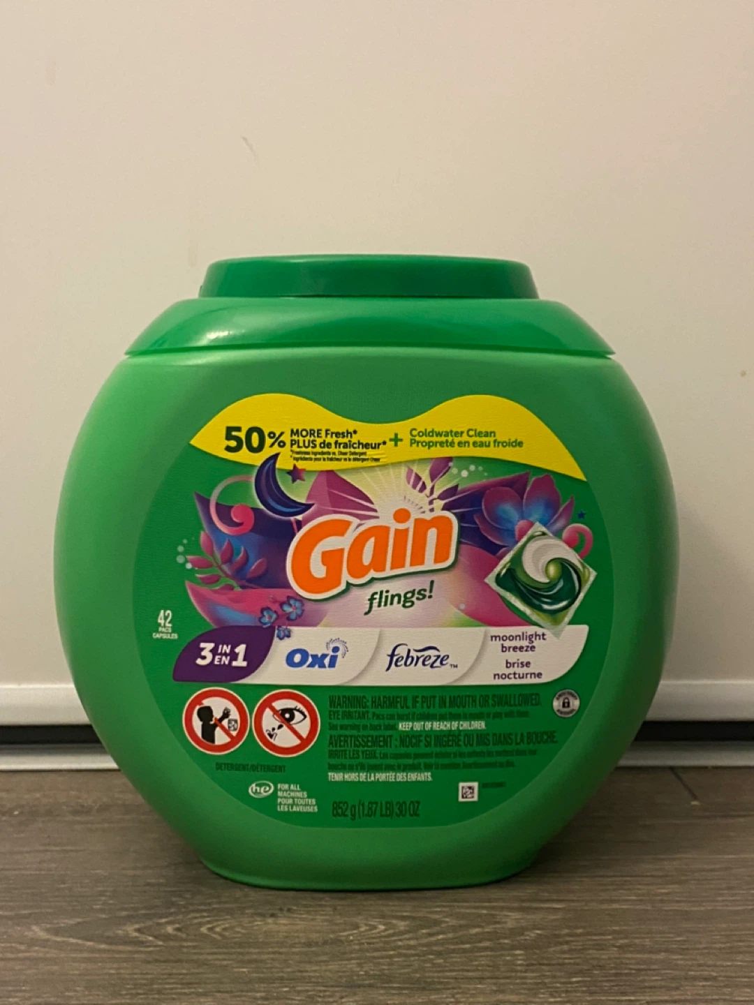 Gain Flings Laundry Detergent Pacs - Moonlight Breeze - 40 Count