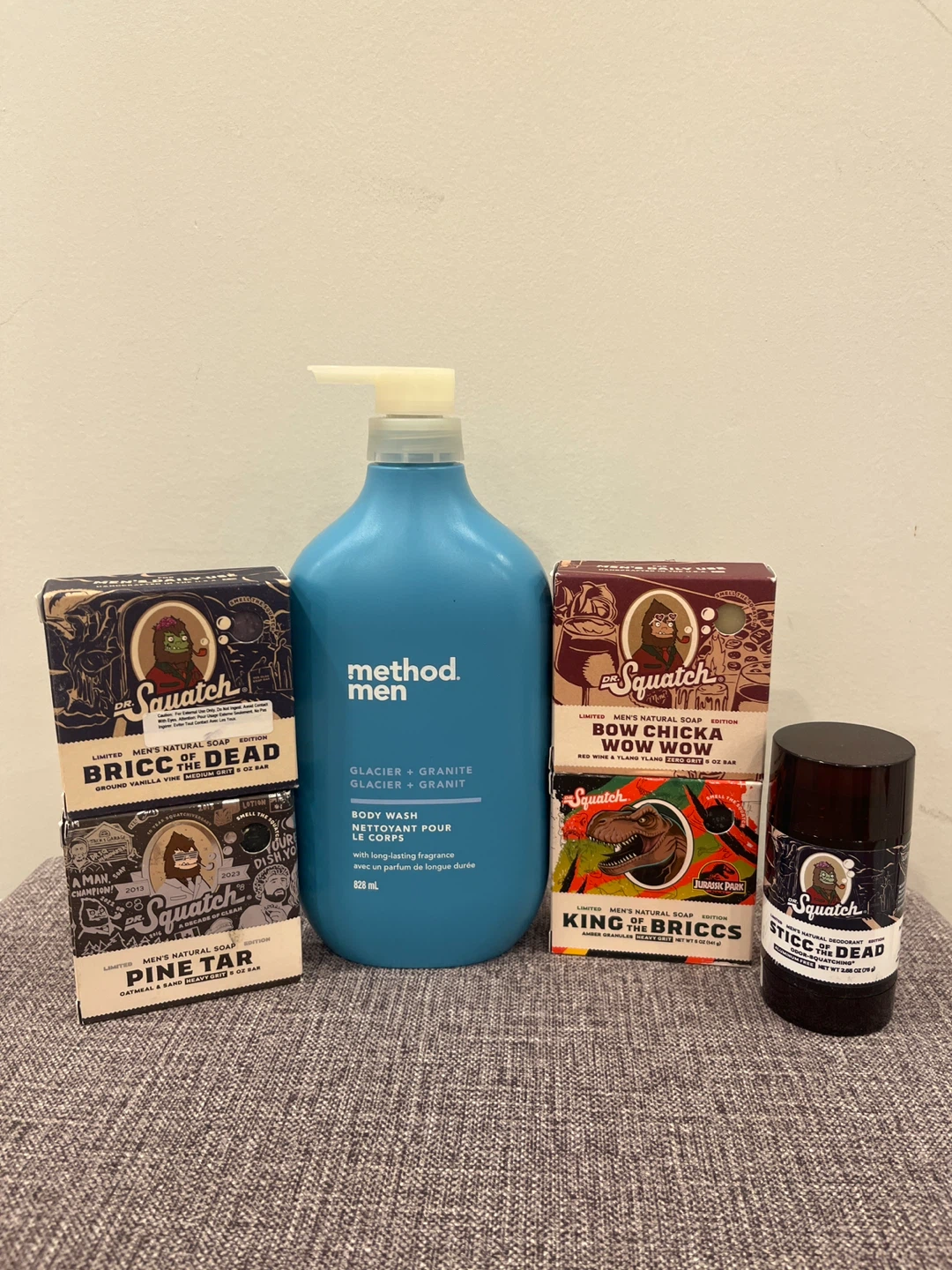 Assortment of mens hygiene products