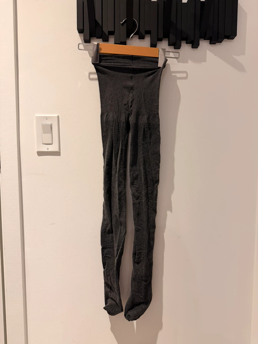 Grey Herringbone Tights