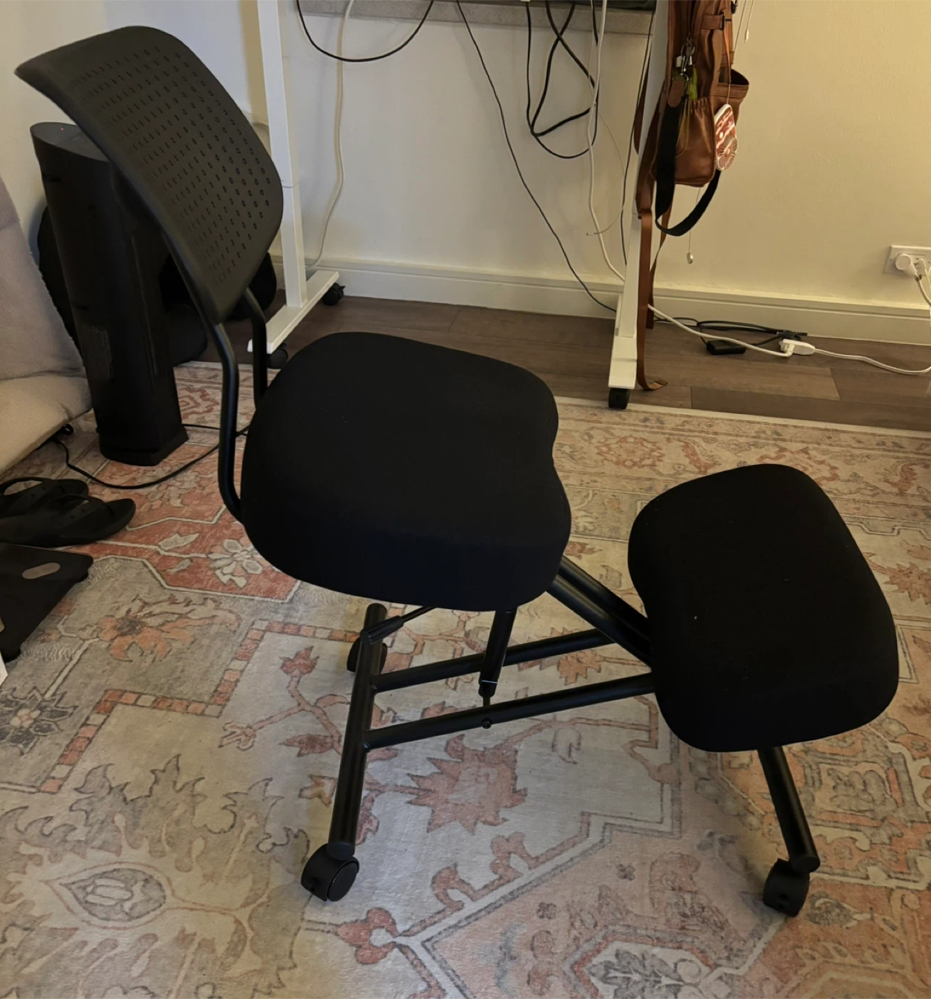 Black Ergonomic Kneeling Chair with Wheels