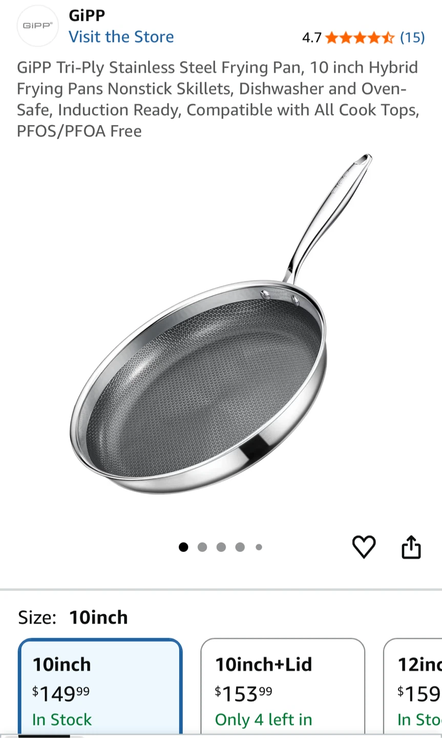 GiPP Tri-Ply Stainless Steel Skillet - 26cm