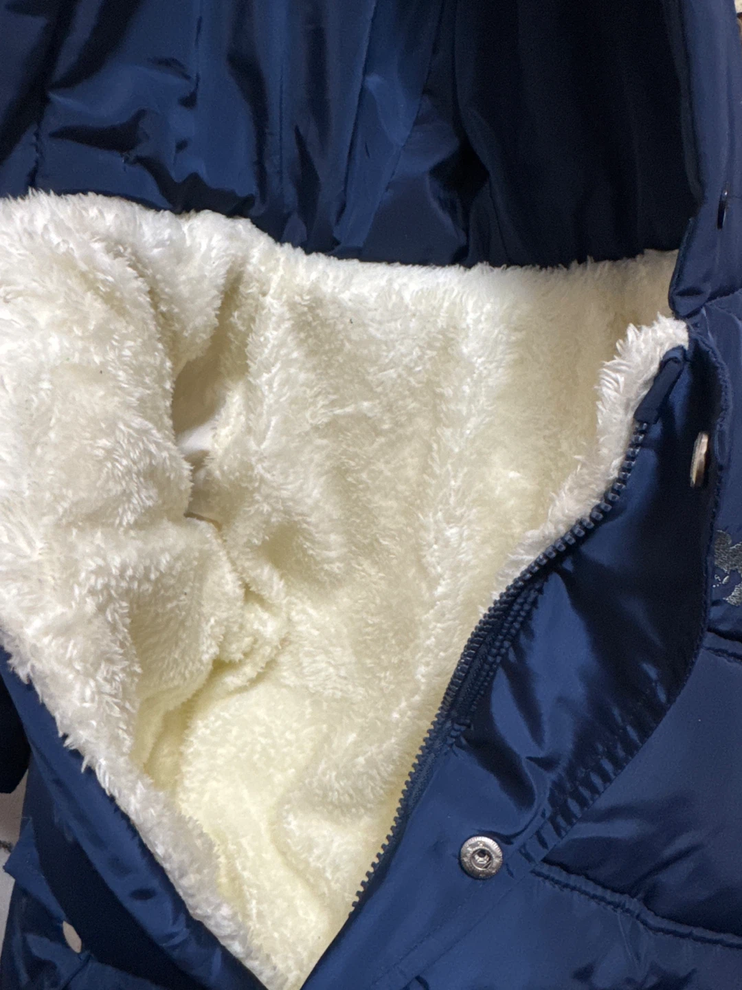 Kids Blue Puffer Snowsuit with Sherpa Lining - photo 3