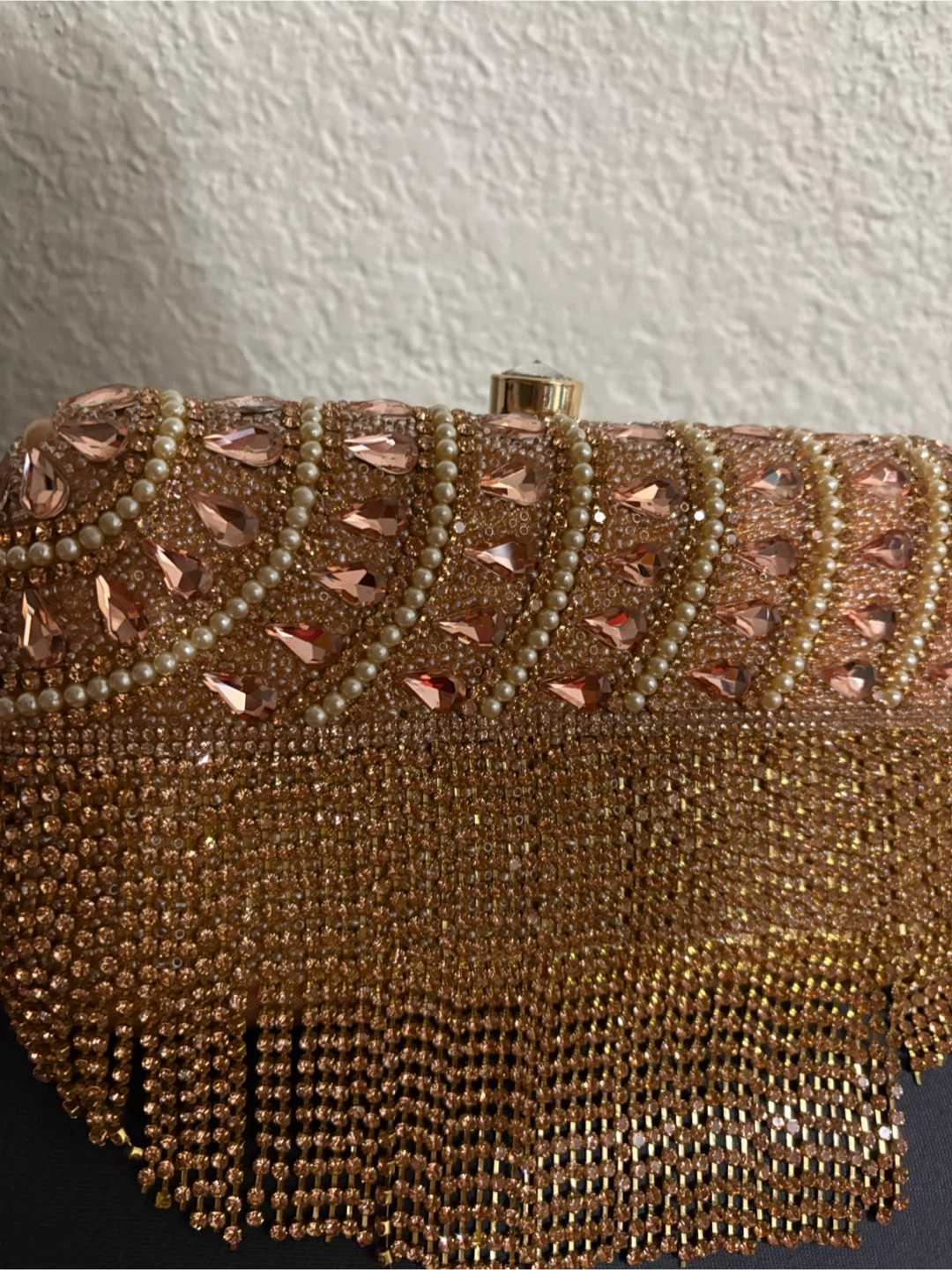 Beaded Clutch with Fringe