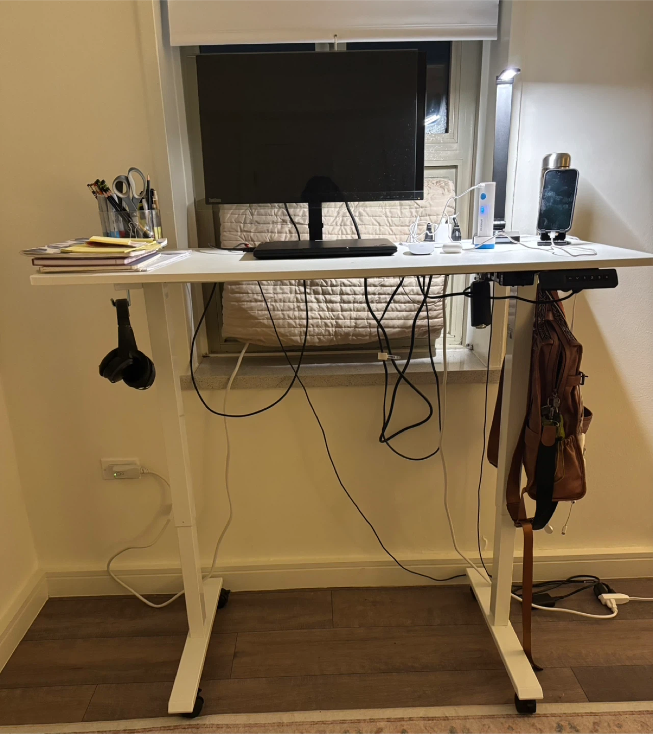 White Adjustable Standing Desk
