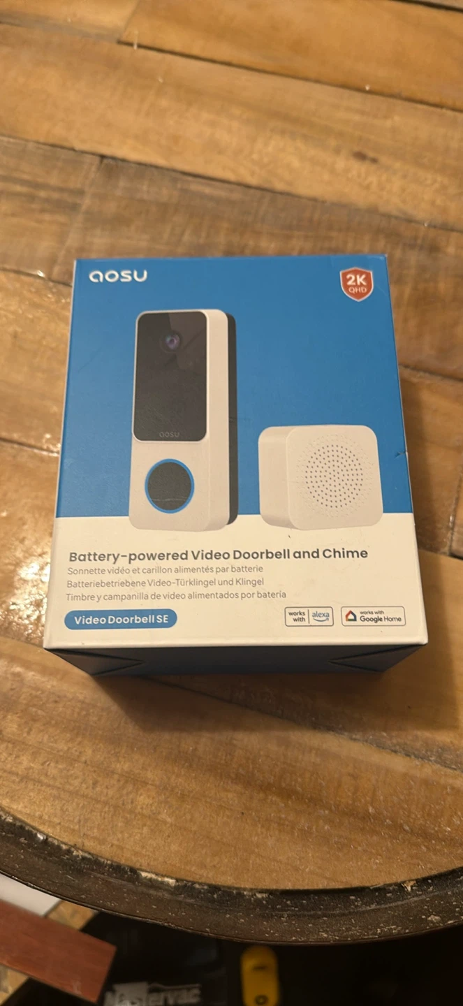 Aosu Battery-powered Video Doorbell and Chime 2K