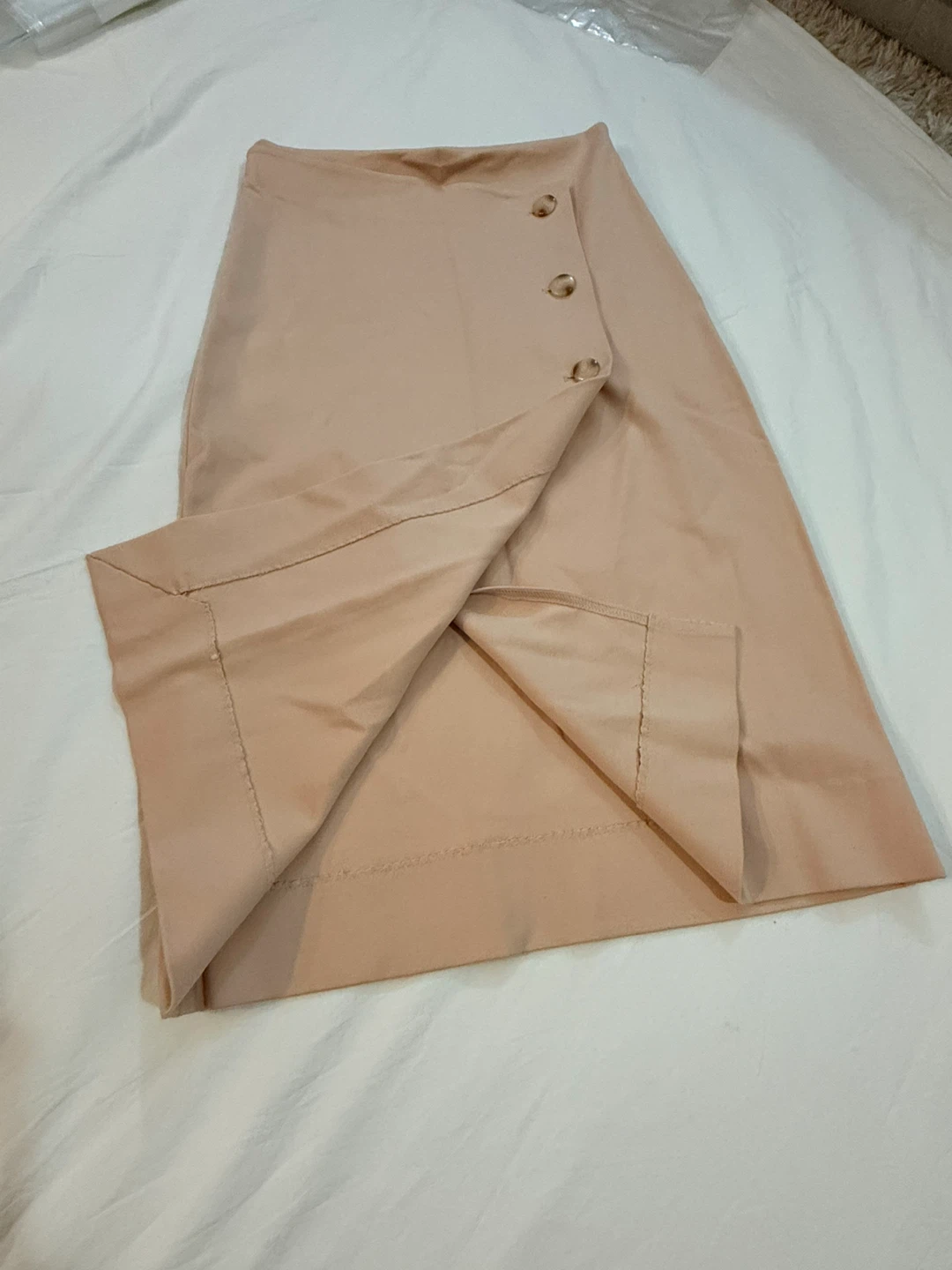 Tan Button Detail pencil cut  Skirt - photo 3