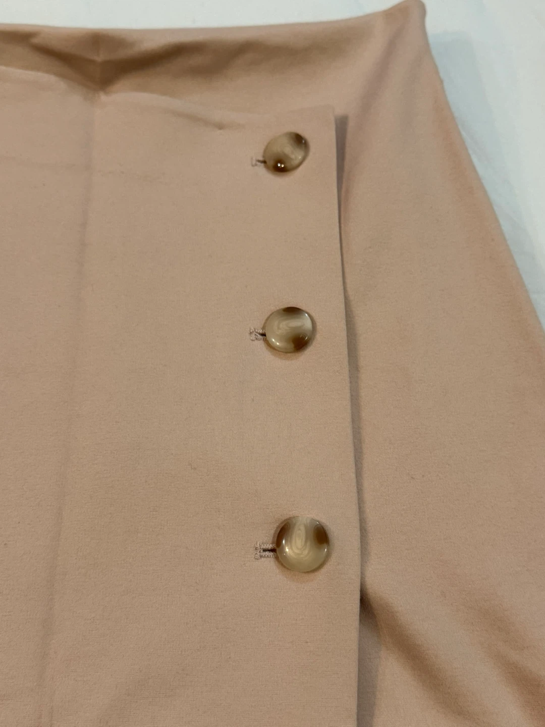 Tan Button Detail pencil cut  Skirt - photo 2