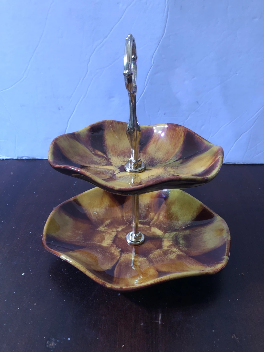 Vintage Blue Mountain Pottery Canada Harvest Gold Food Stand.
