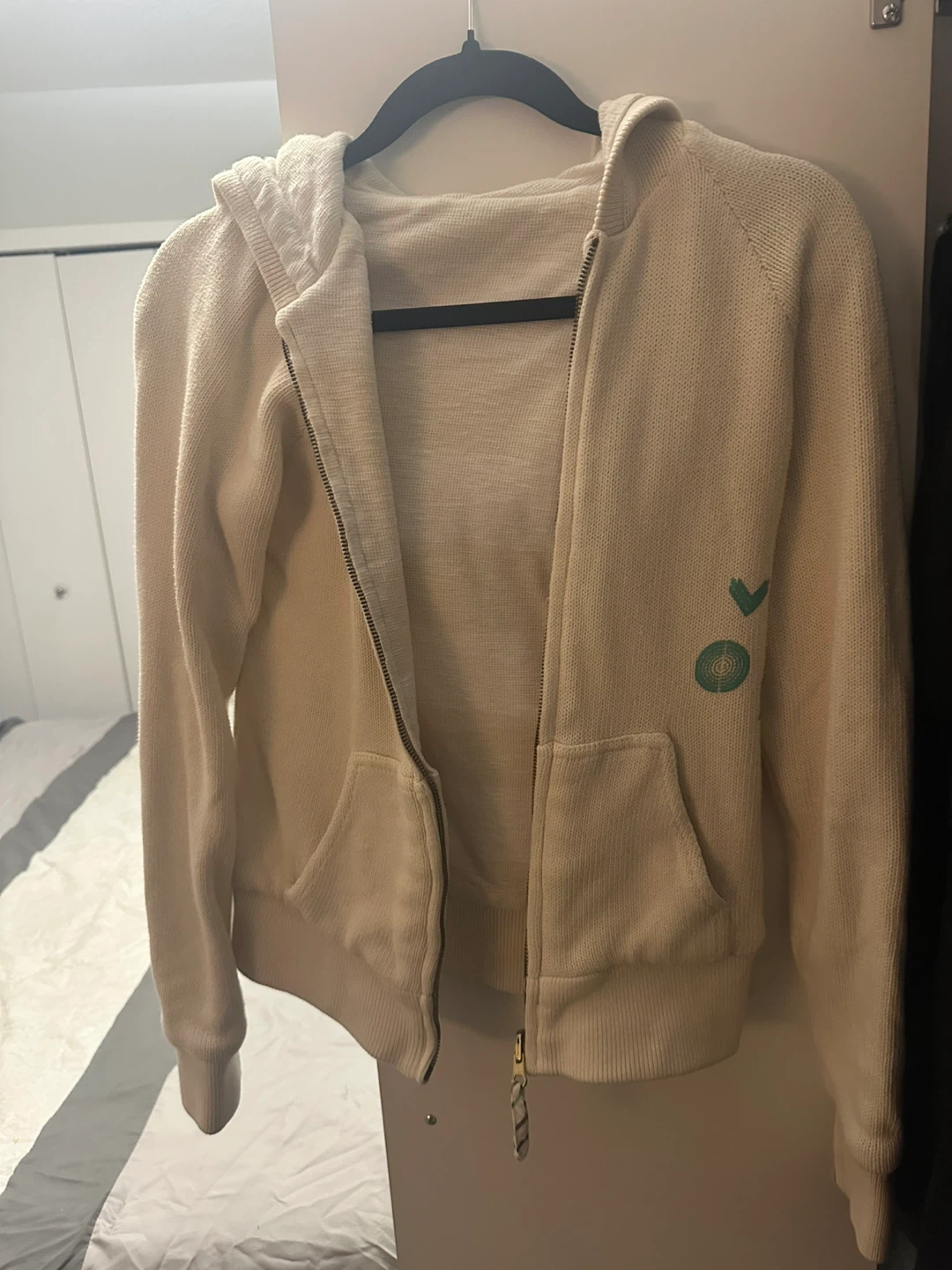 Cream Full Zip Hoodie