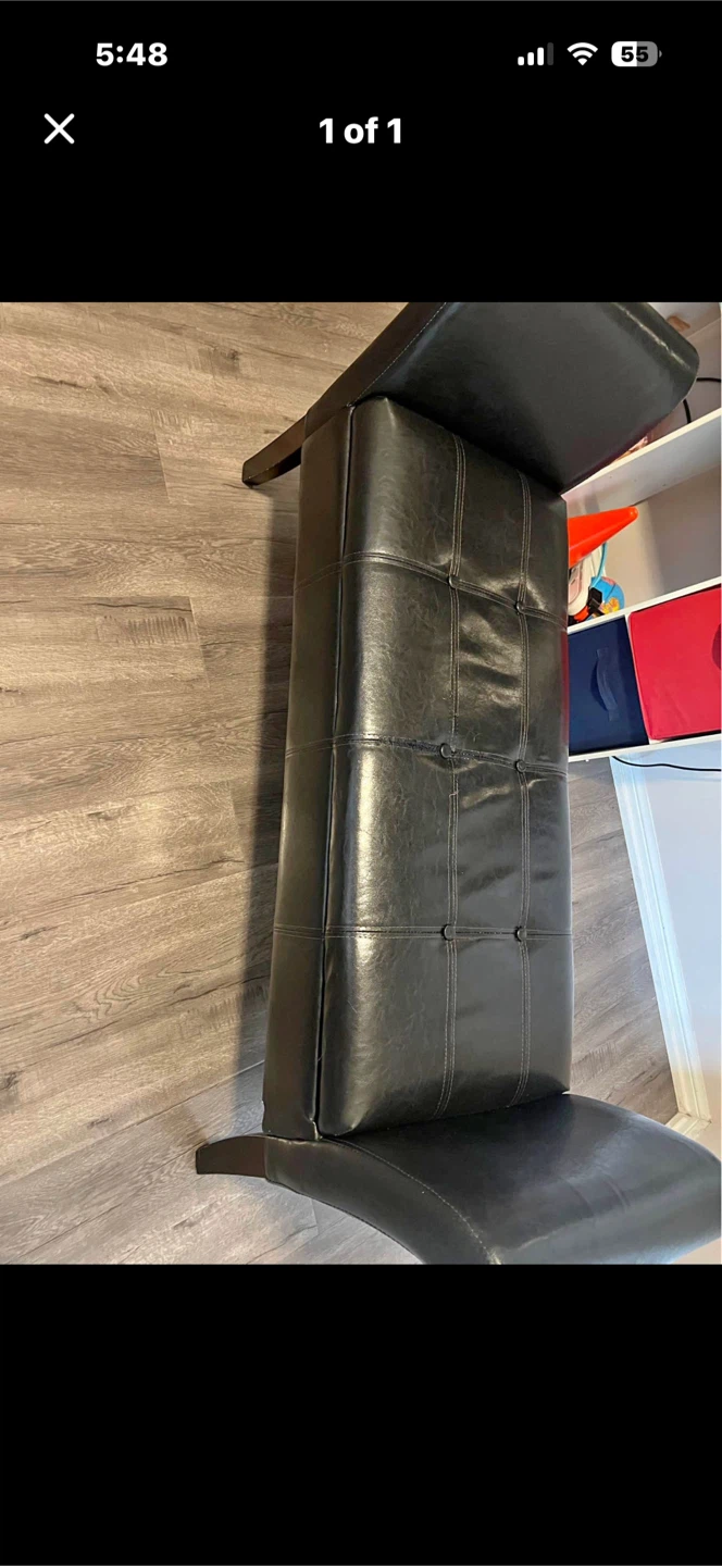 Black Faux Leather Bar Stool