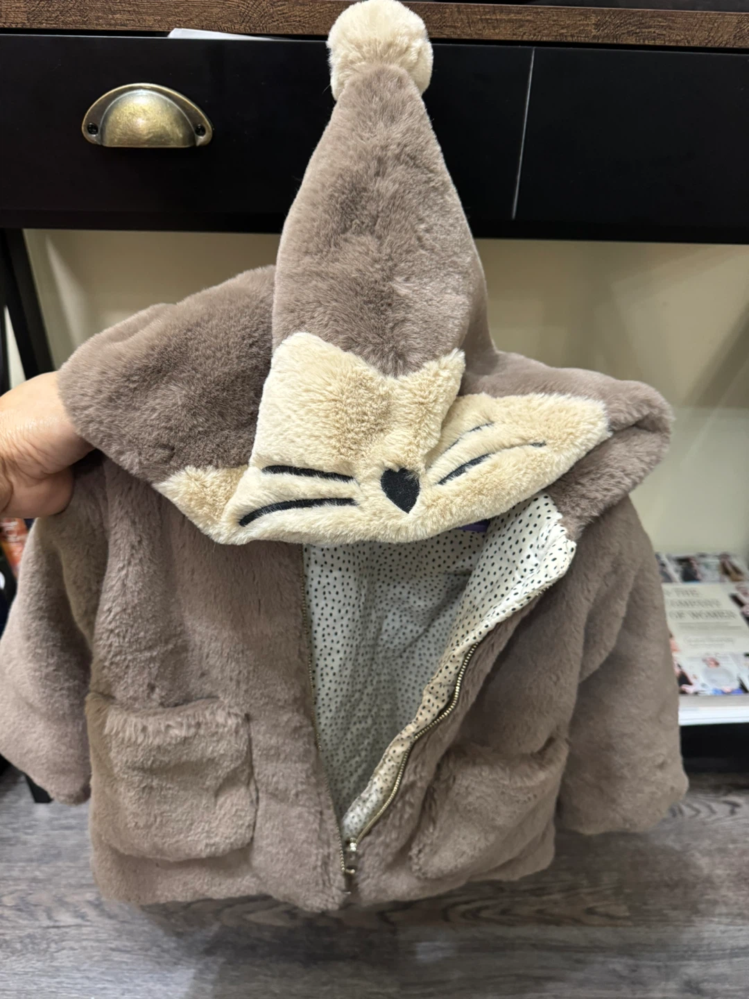 Zara Baby Faux Fur Fox Hooded Jacket - 18/24 Months - photo 2