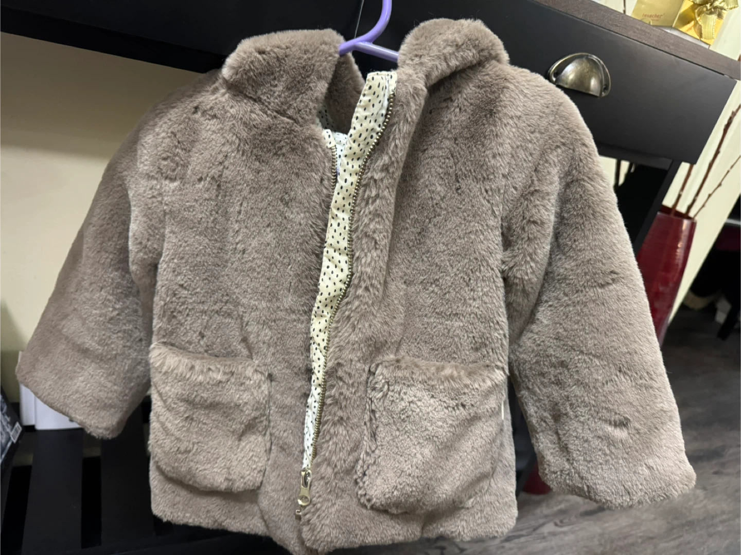 Zara Baby Faux Fur Fox Hooded Jacket - 18/24 Months