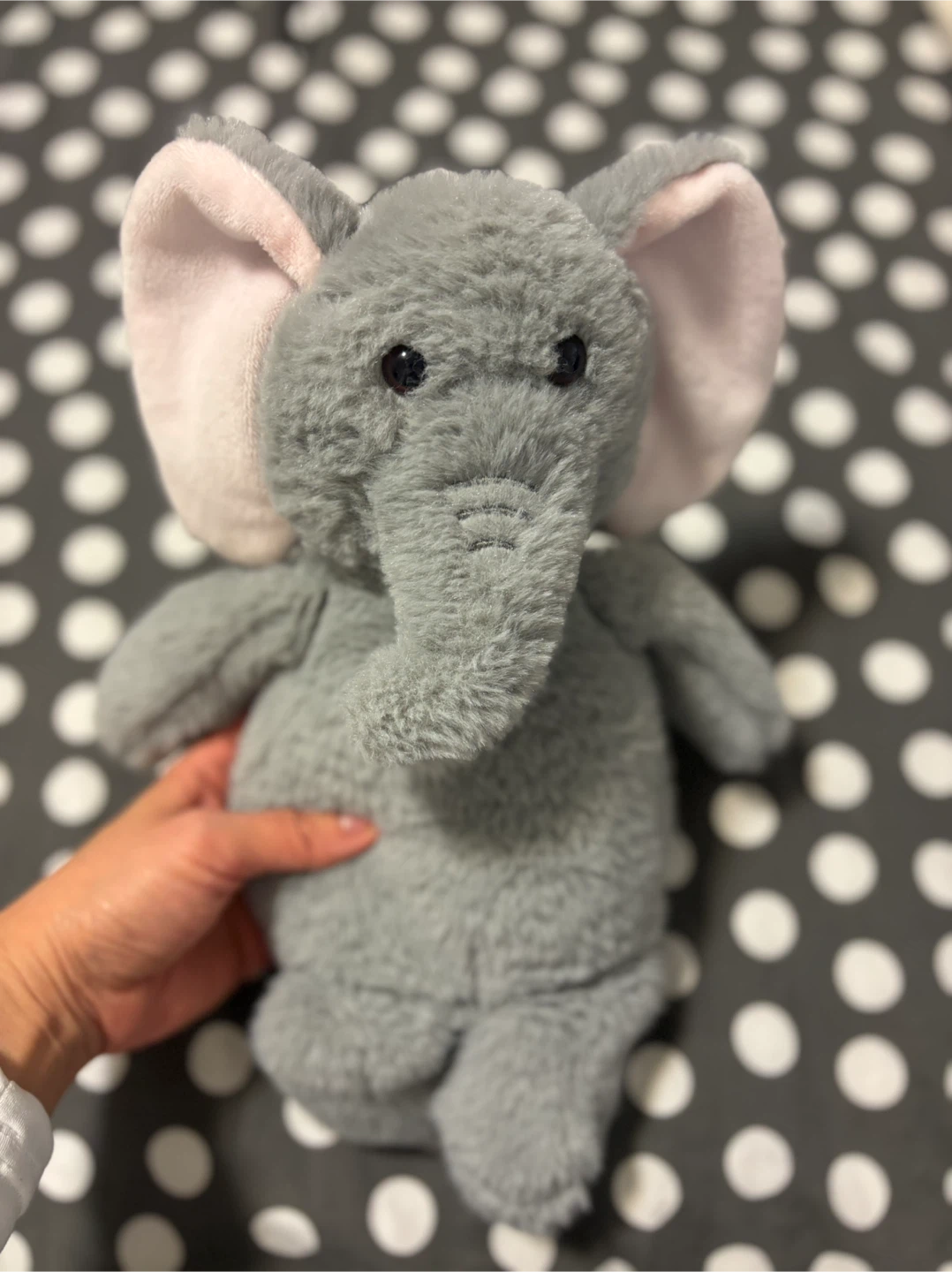 Grey Elephant Heatable Plush Toy with Lavender