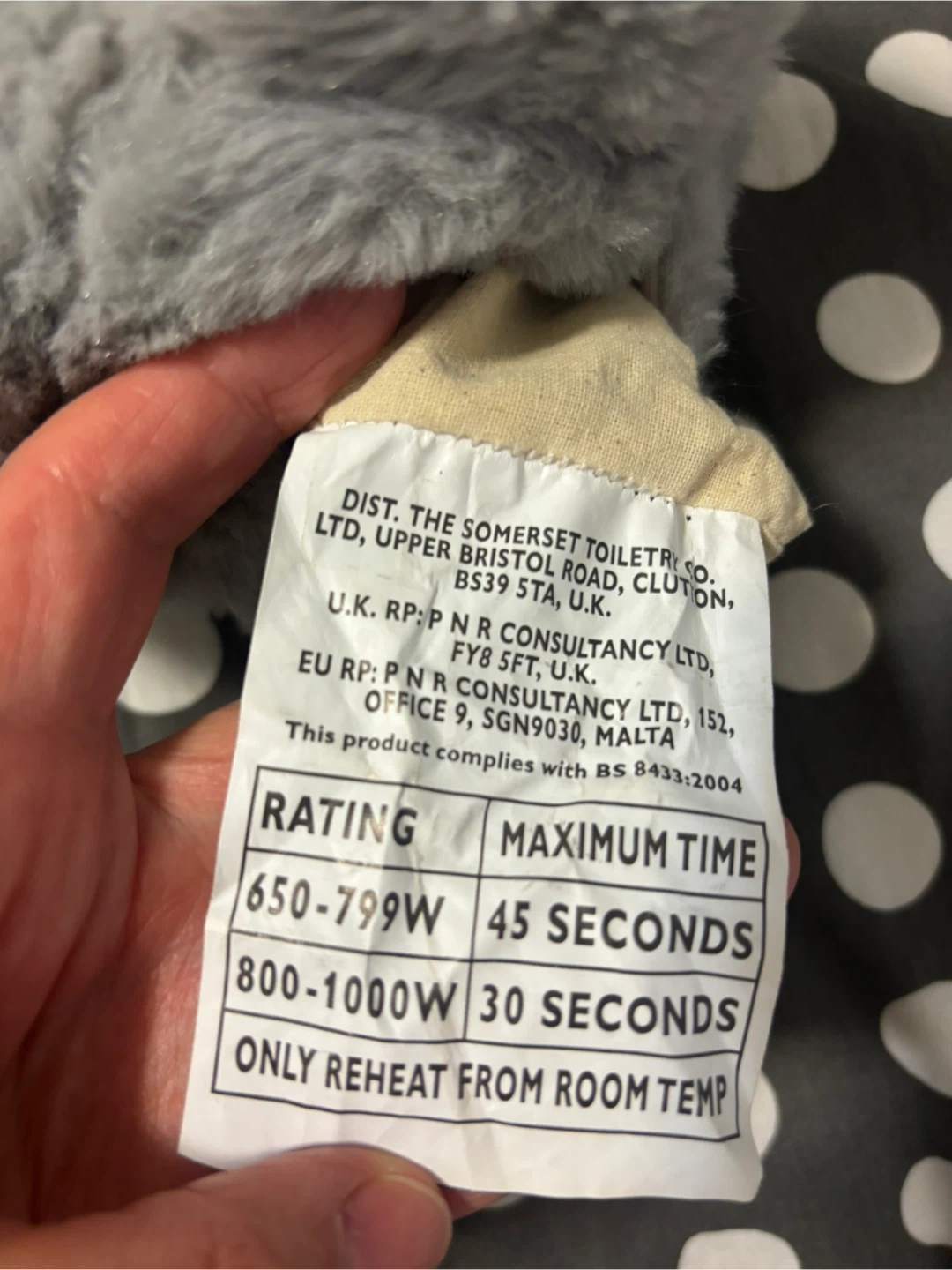 Grey Elephant Heatable Plush Toy with Lavender - photo 3