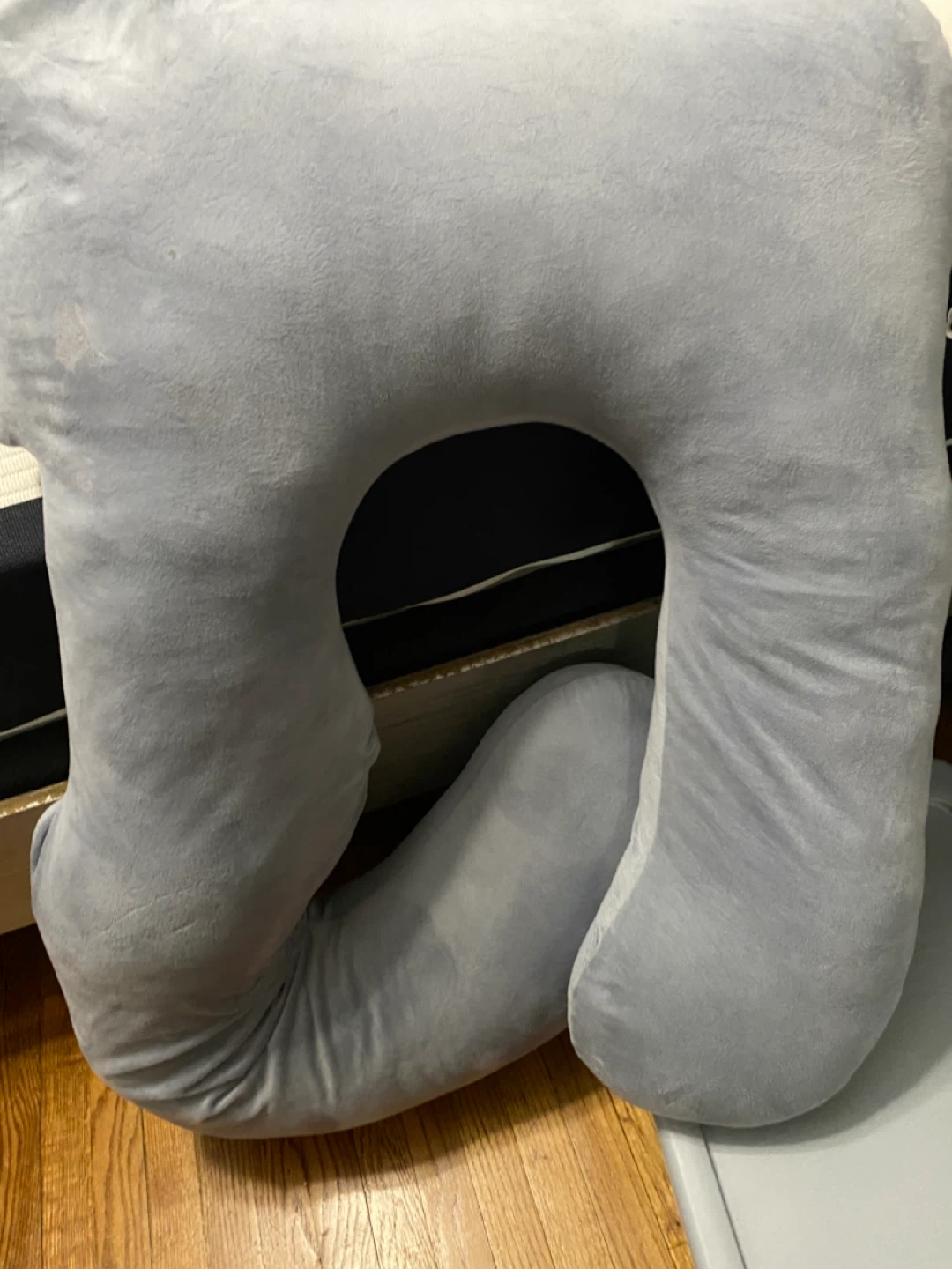 Gray C-Shaped Full Body Pillow