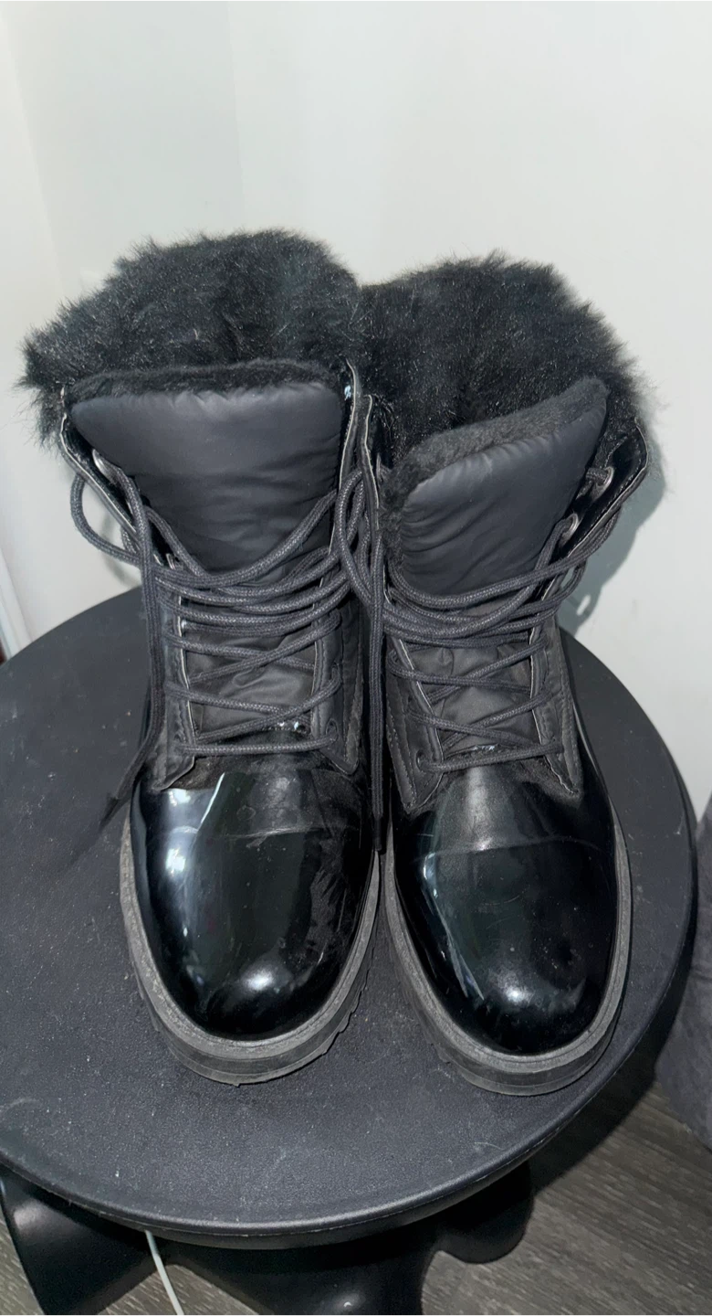ALDO Women's Black Faux Fur Trimmed Winter Boots