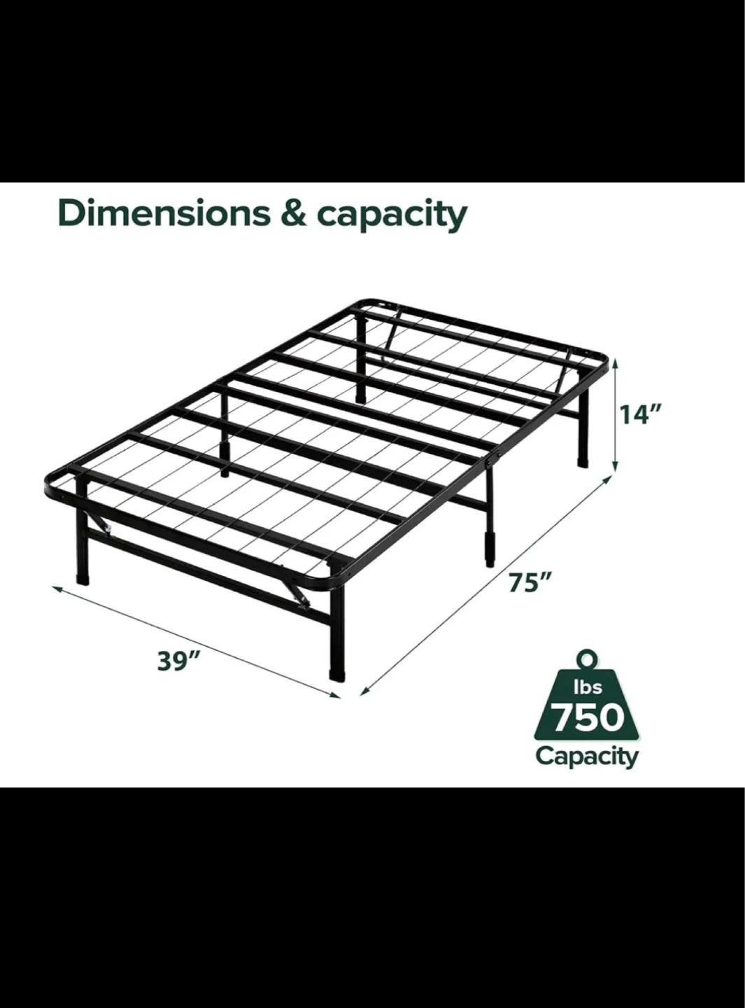 Folding Bed Frame - Twin Size
