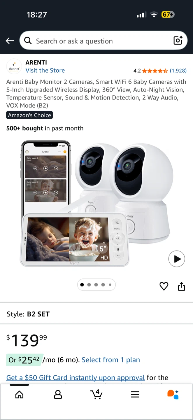 Arenti AIINANNY B2 - 2Cam Kit Baby Monitor - photo 2