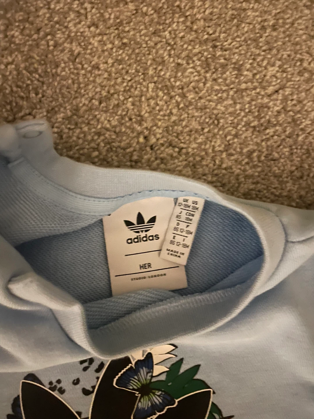 Adidas Baby Girls Butterfly Sweatshirt and Pants Set - photo 2