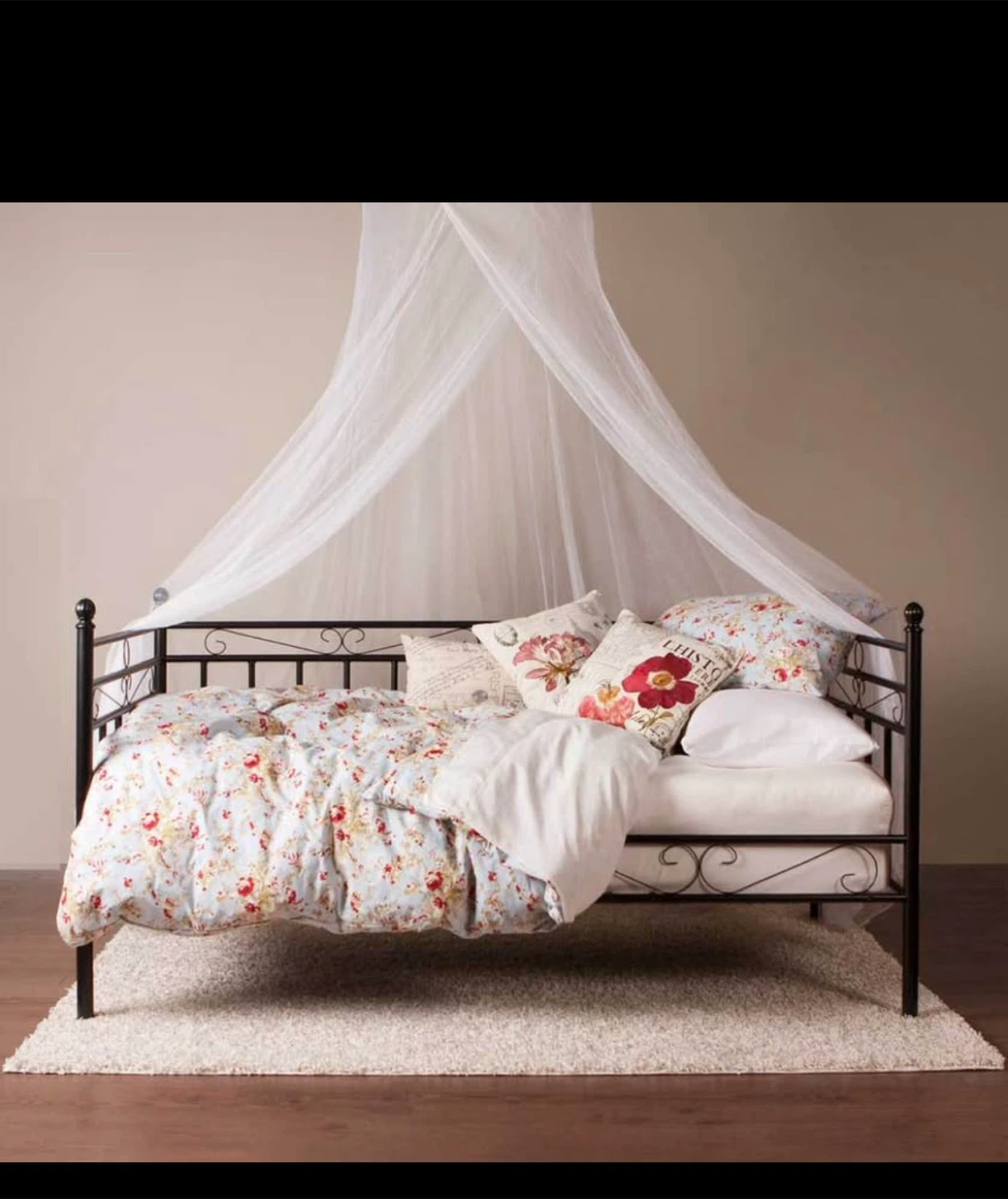 IDA Daybed Frame (Twin) SEALED bamboo Mattress & curtains