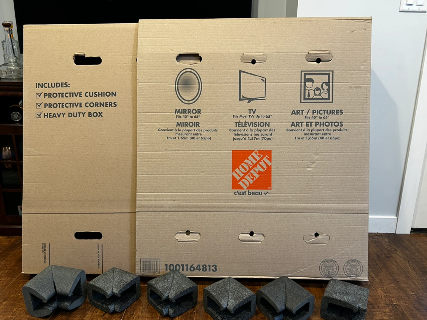 Home Depot Moving Box Kit for TVs, Mirrors, Art