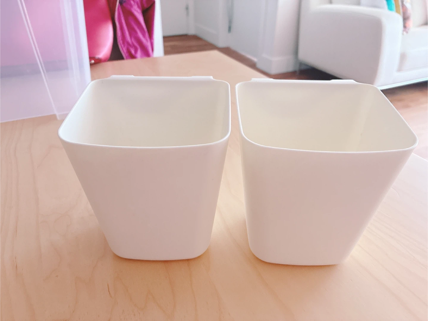 IKEA White Plastic Hanging Bins - Set of 2 - photo 2
