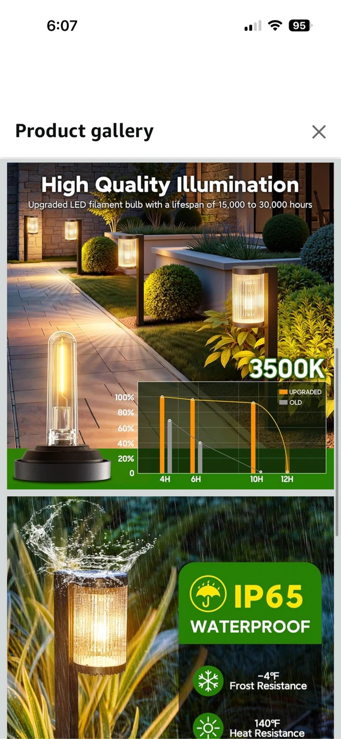 Solar Pathway Lights - IP65 Waterproof & Frost Resistant - photo 2