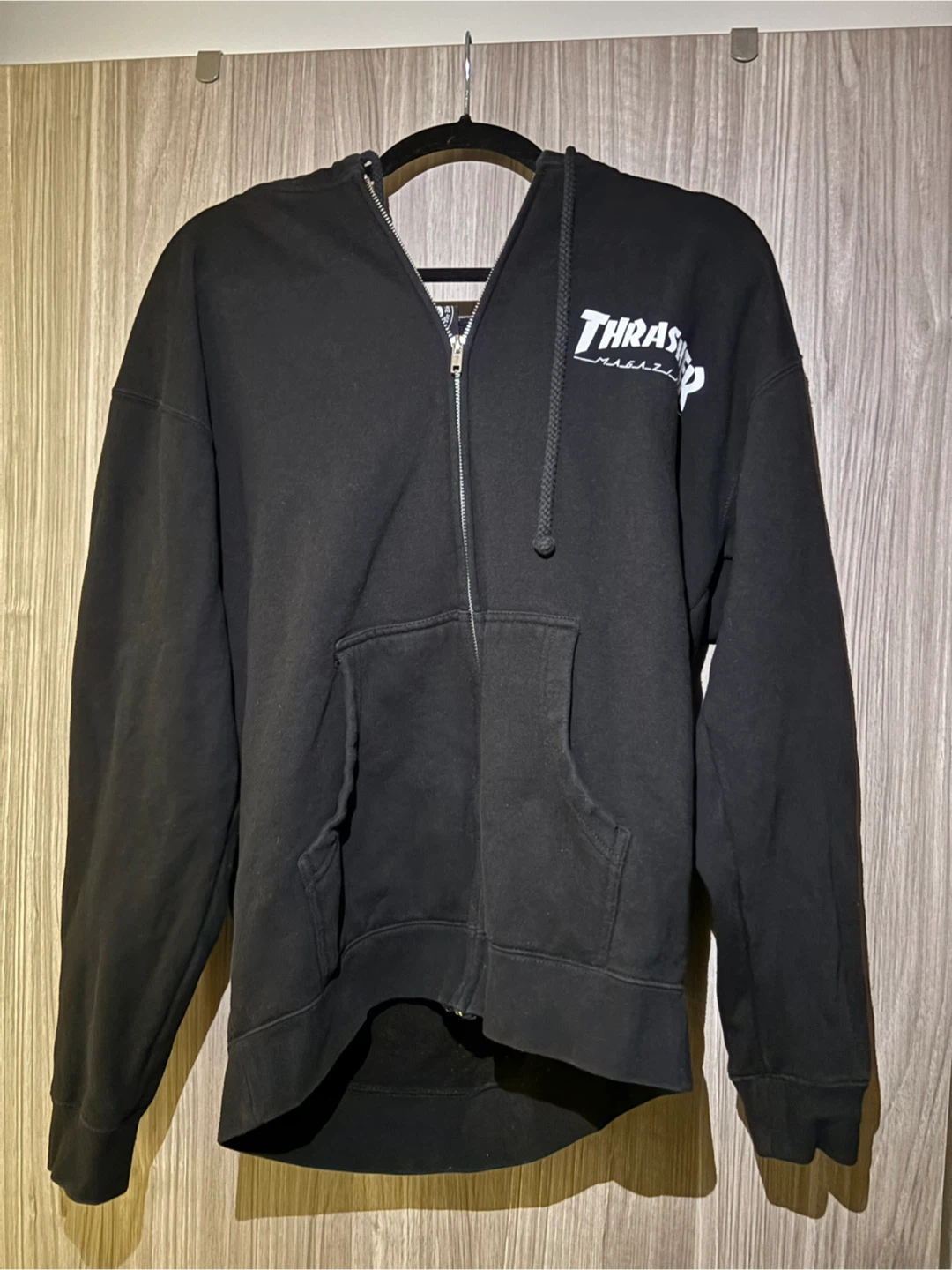 Thrasher Magazine Black Zip-Up Hoodie