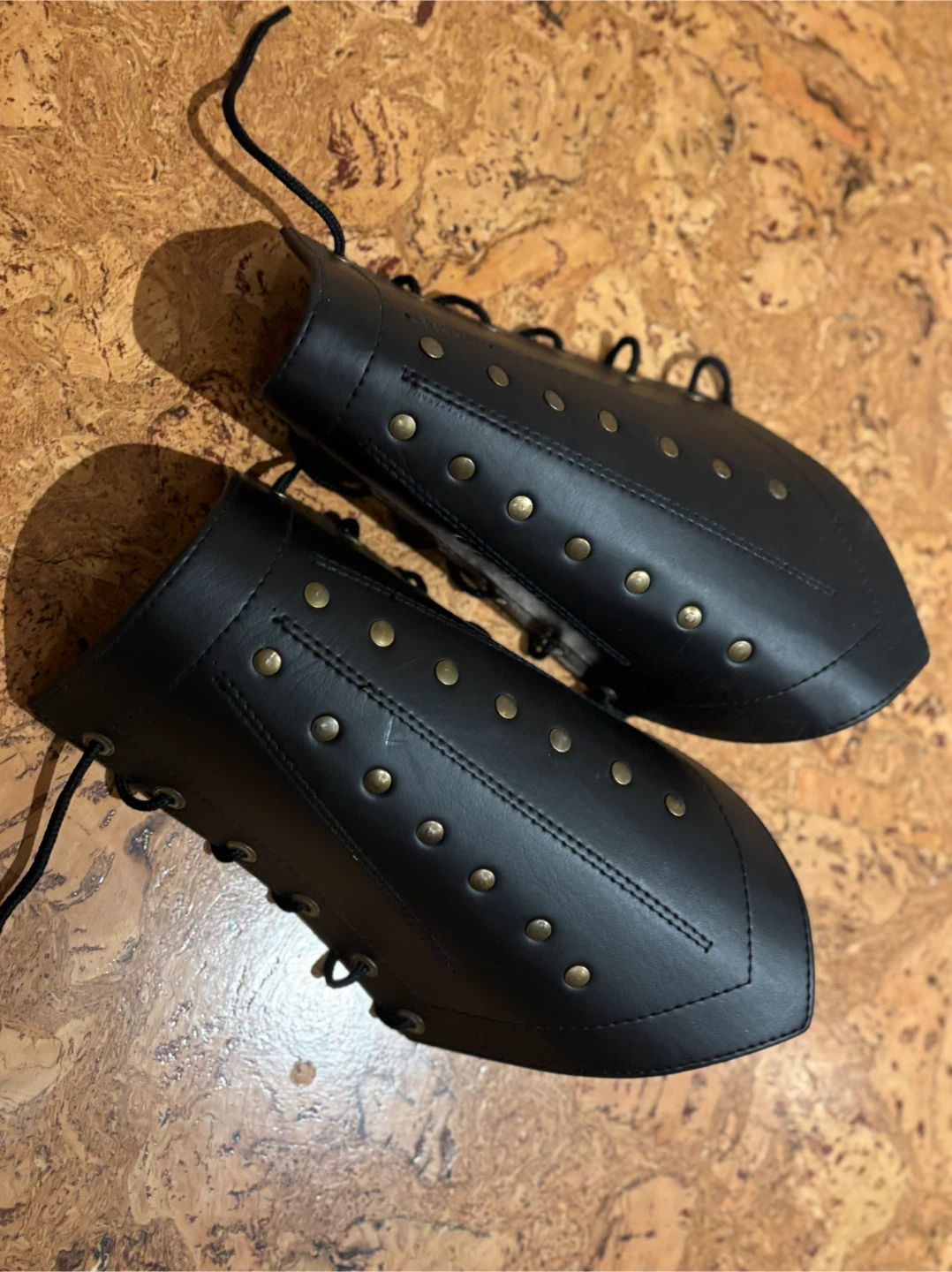 Black Faux Leather Arm Guards with Studs