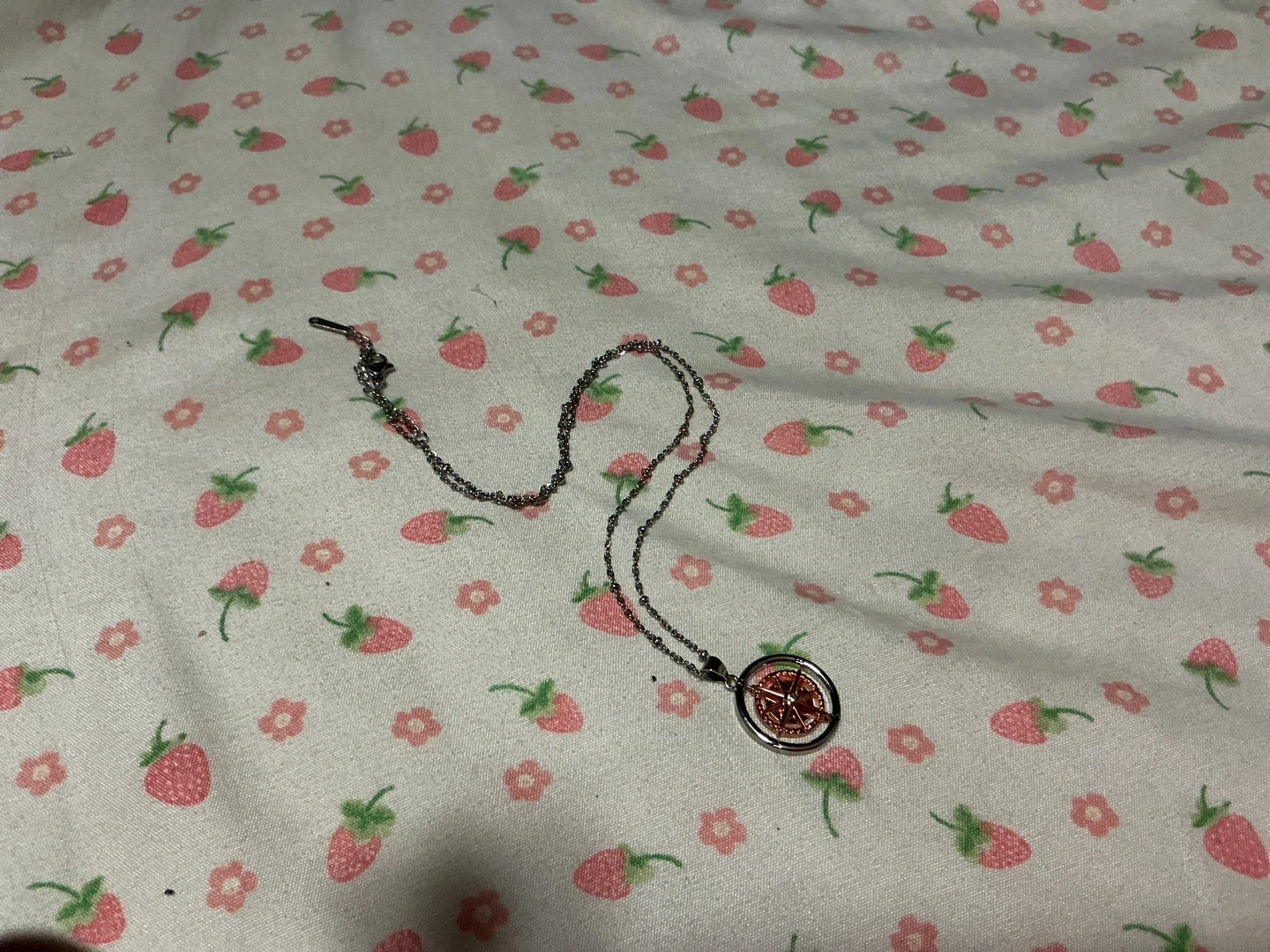 Silver compass pendant necklace