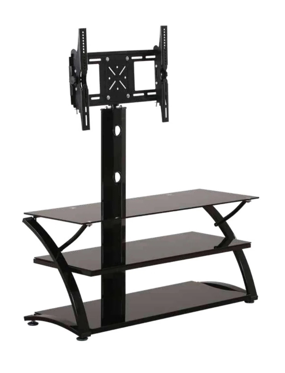Black Glass TV Stand with Mount