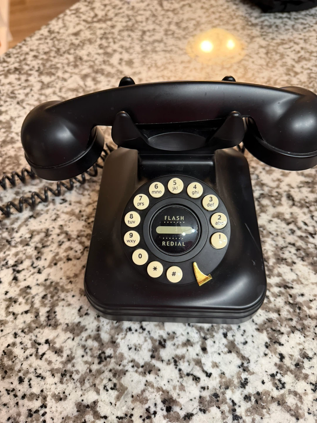 Black Rotary Style Desk Phone