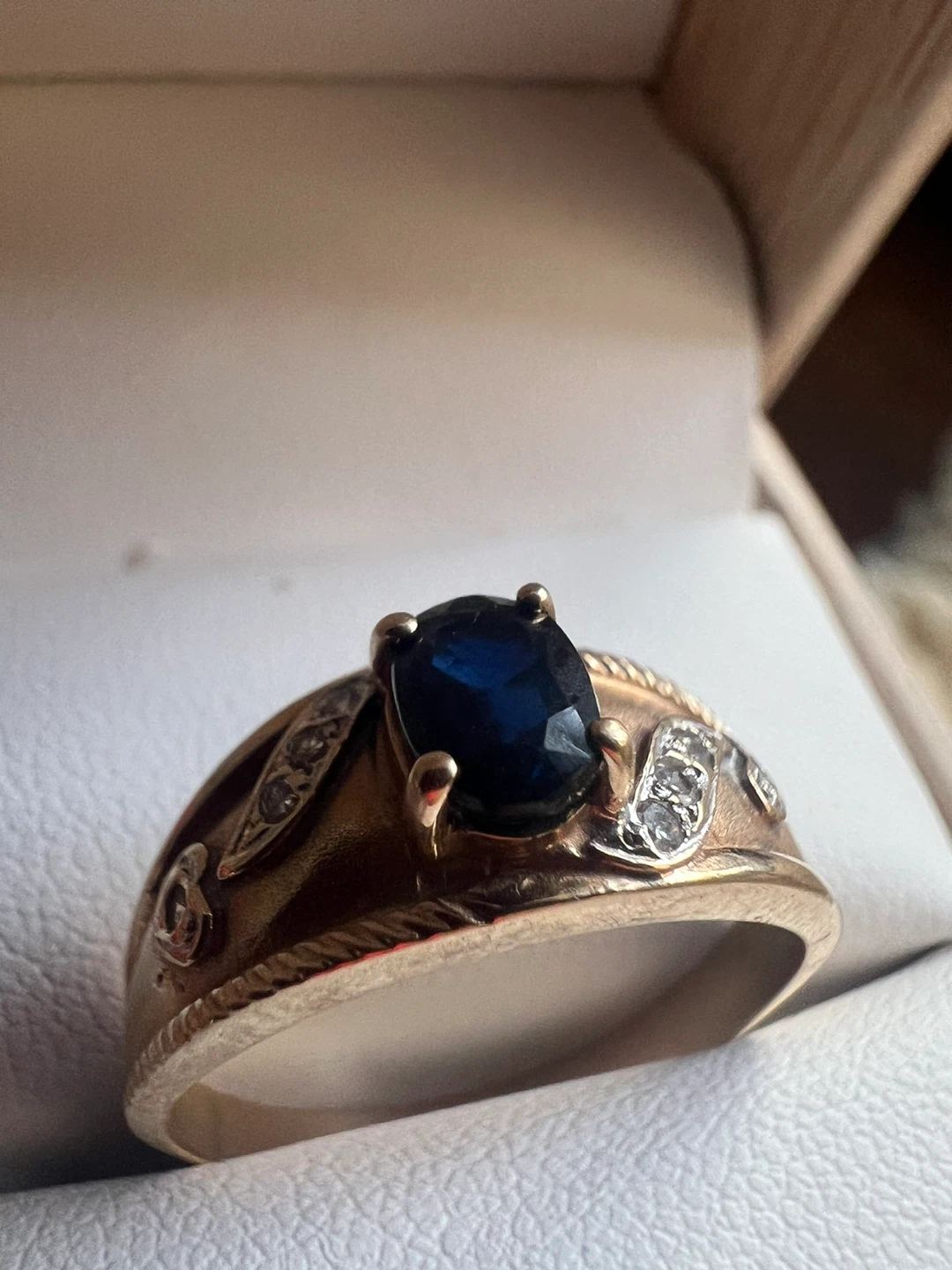 10 k Sapphire and Diamond Ring