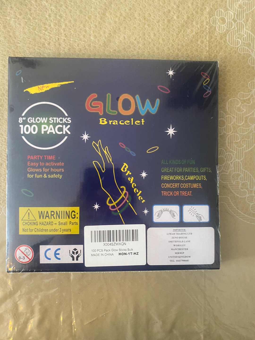 8" Glow Bracelet Glow Sticks - 100 Pack