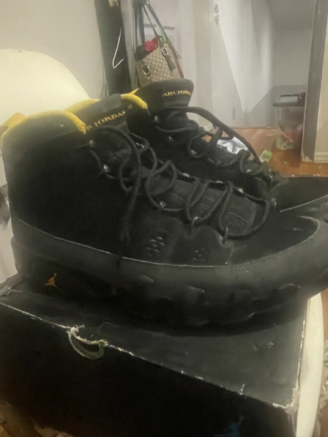 Air Jordan IX "Jordan 9" Retro Black & Yellow Mens Shoes - photo 2