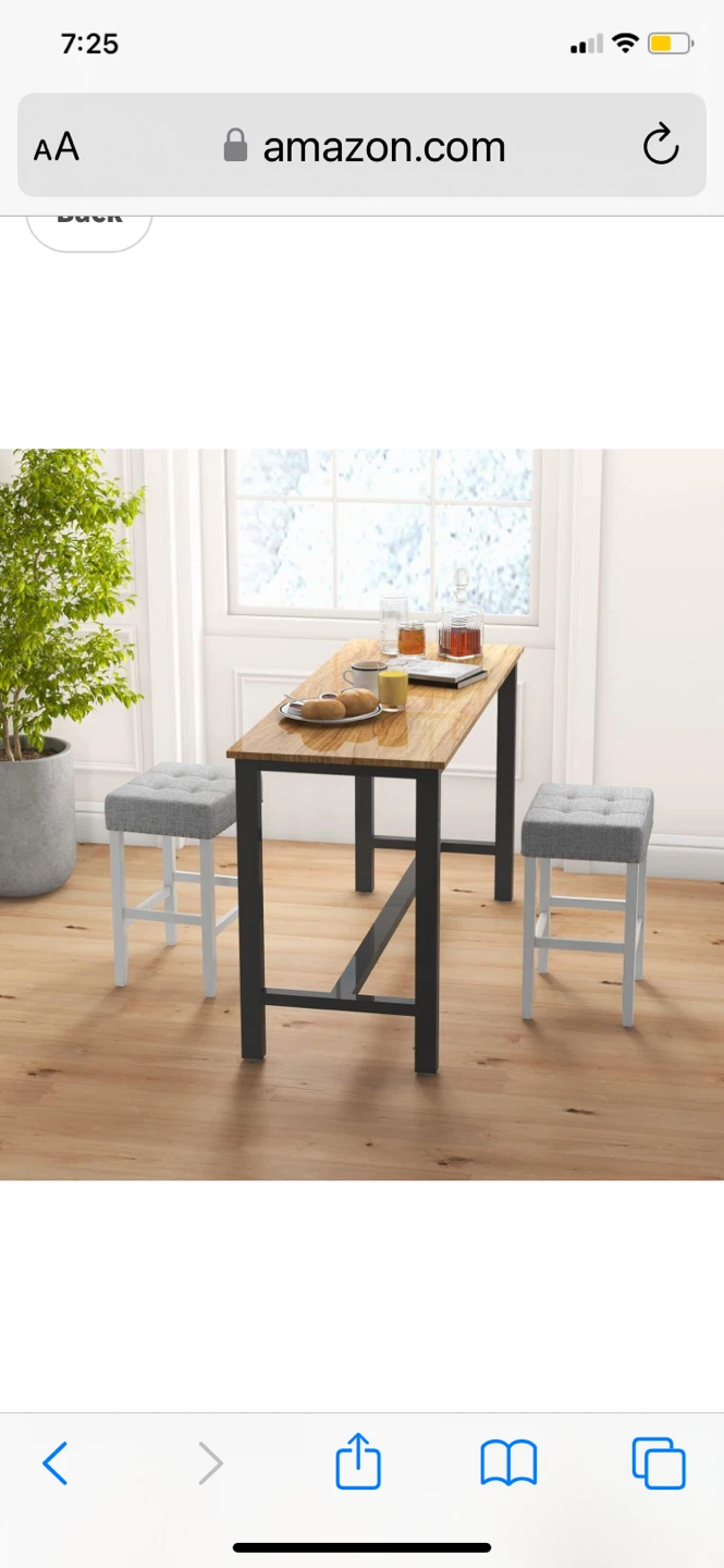 Modern Bar Stool - Gray Linen Fabric, Nailhead Trim - Set of two - photo 2