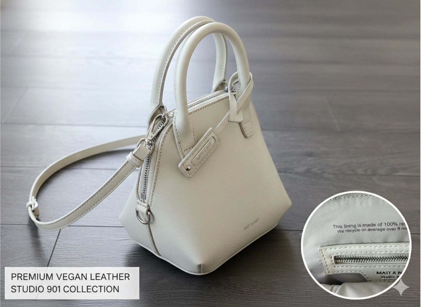 Matt & Nat Cream Vegan Leather Mini Dwell Bag