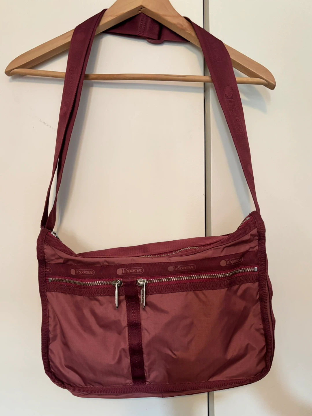 LeSportsac Burgundy Nylon Crossbody Bag