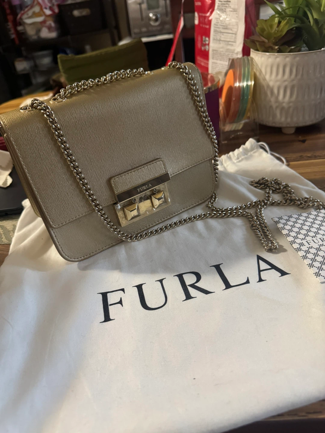 Furla Bella Mini Chain Shoulder /Crossbody Leather Bag