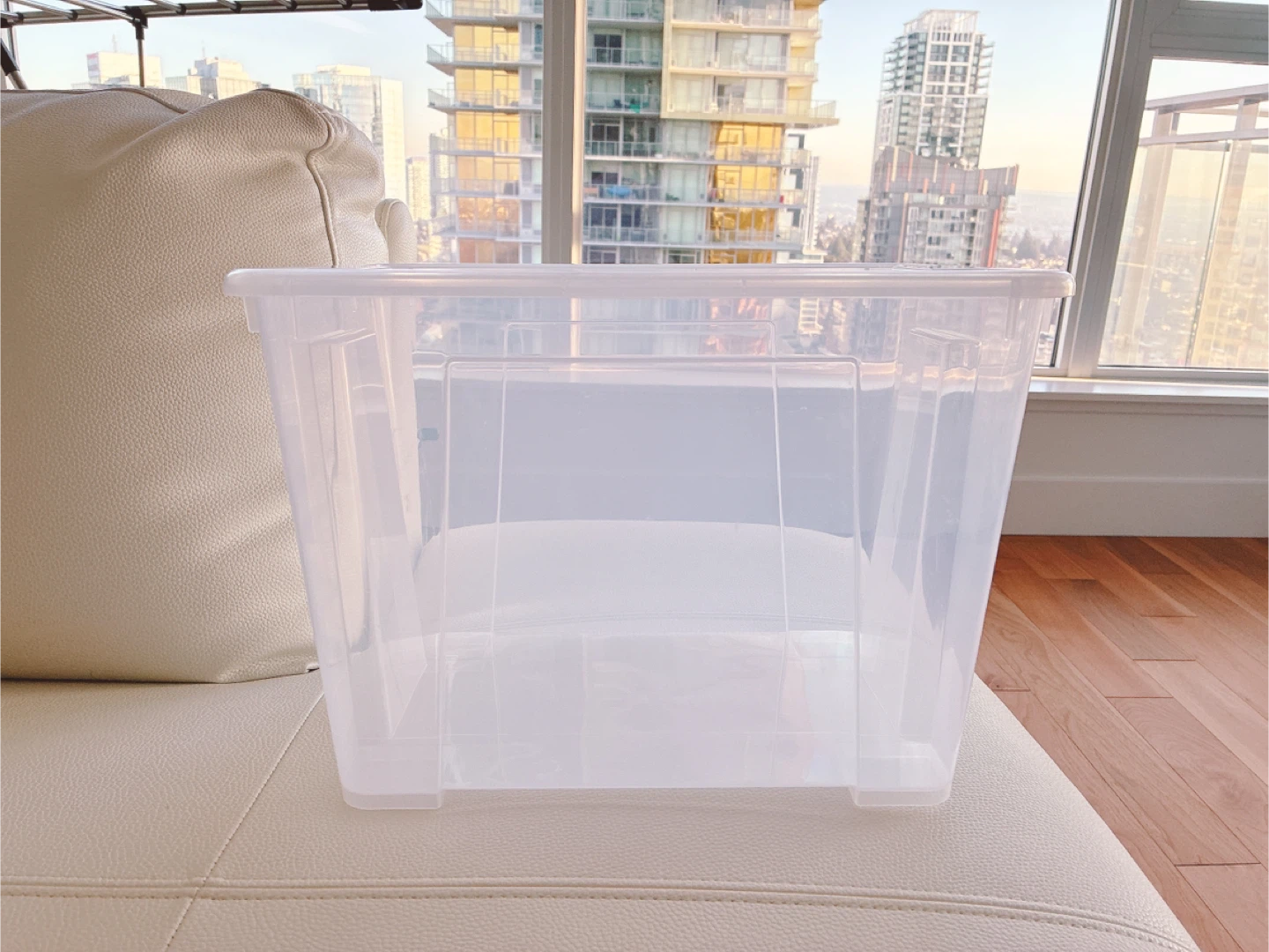 Clear Plastic Storage Bin with Lid