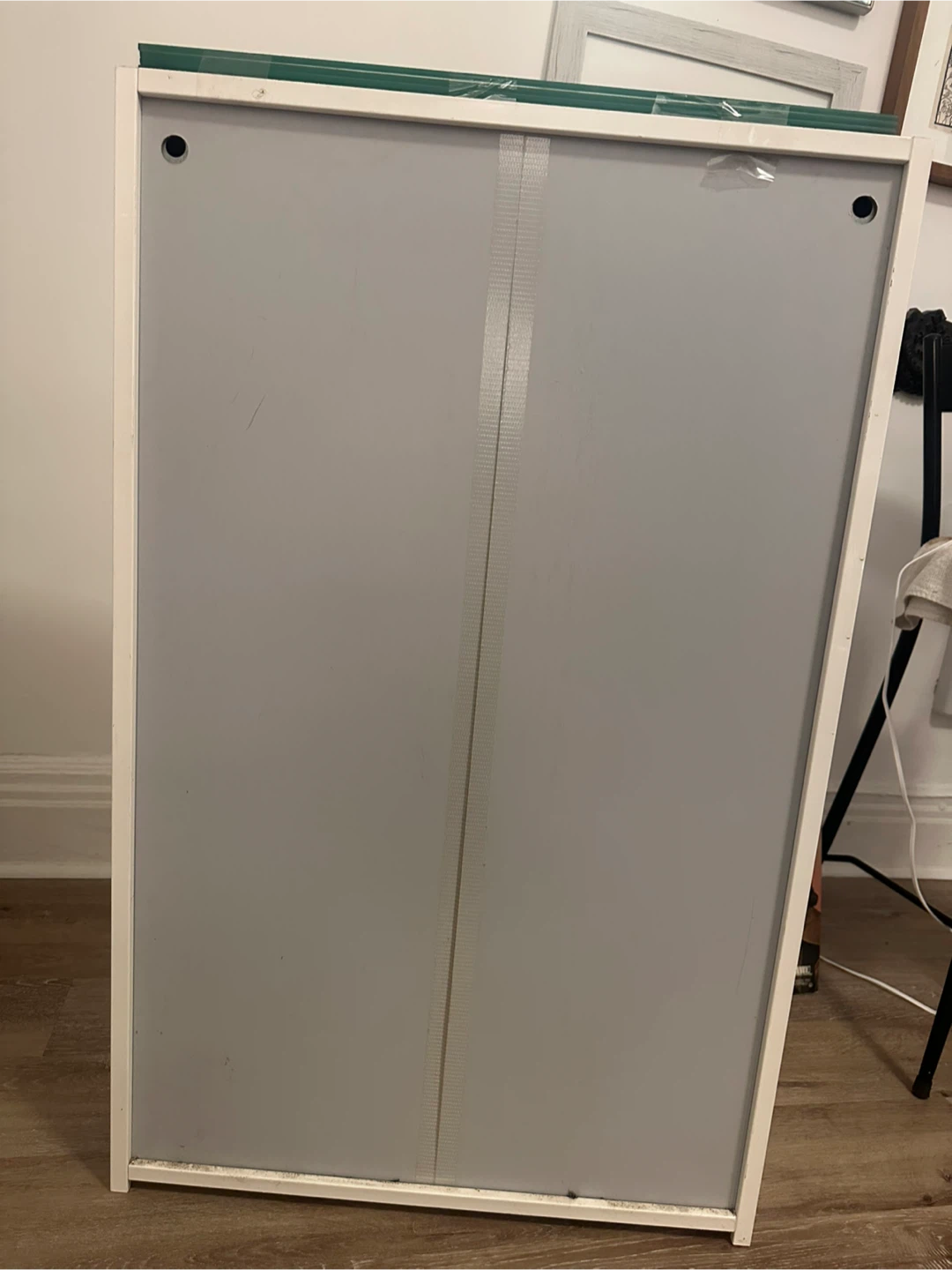 IKEA White Two-Door Cabinet with Four-Glass Shelves - photo 3