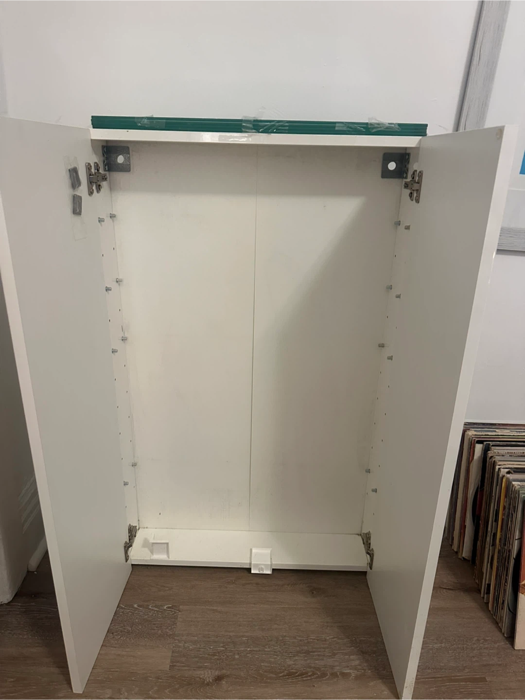 IKEA White Two-Door Cabinet with Four-Glass Shelves - photo 5
