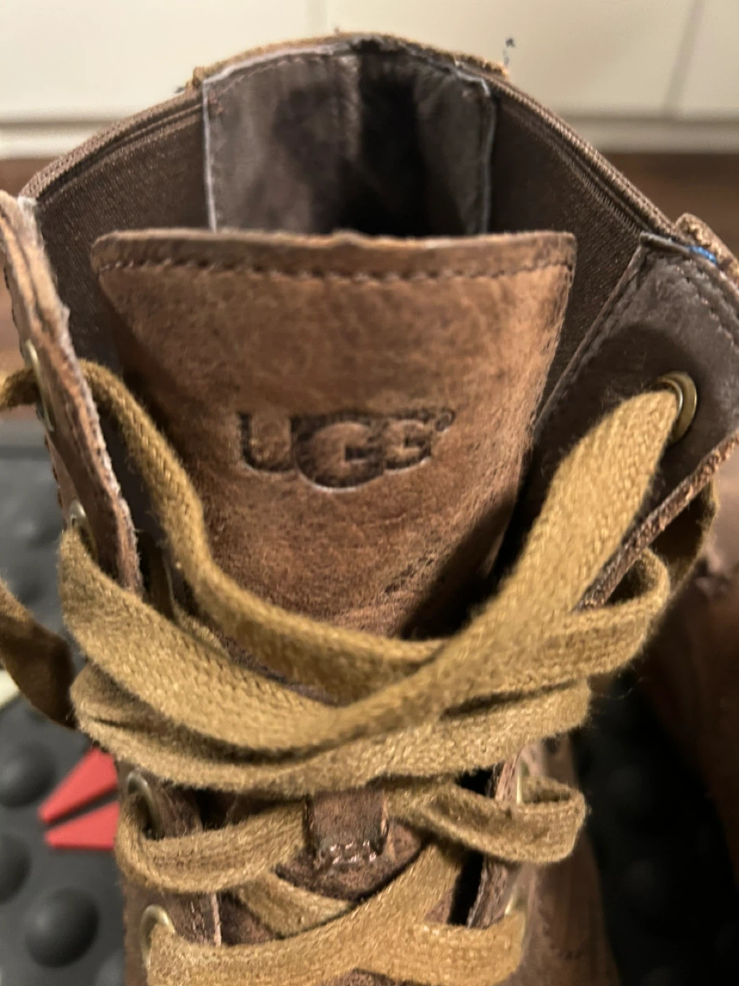 UGS Men's Brown Leather Lace-Up Ankle Boots - photo 4