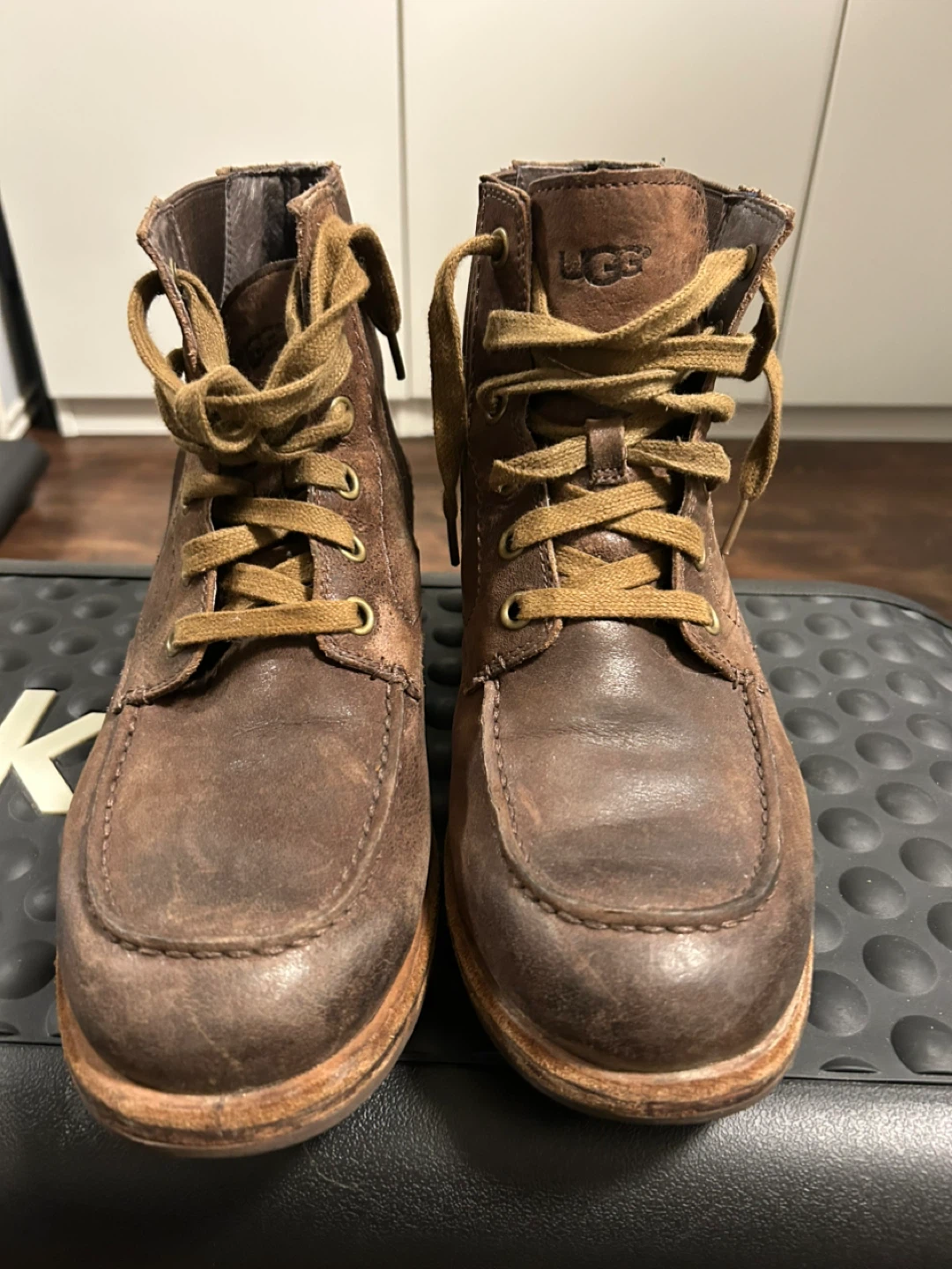 UGS Men's Brown Leather Lace-Up Ankle Boots - photo 2