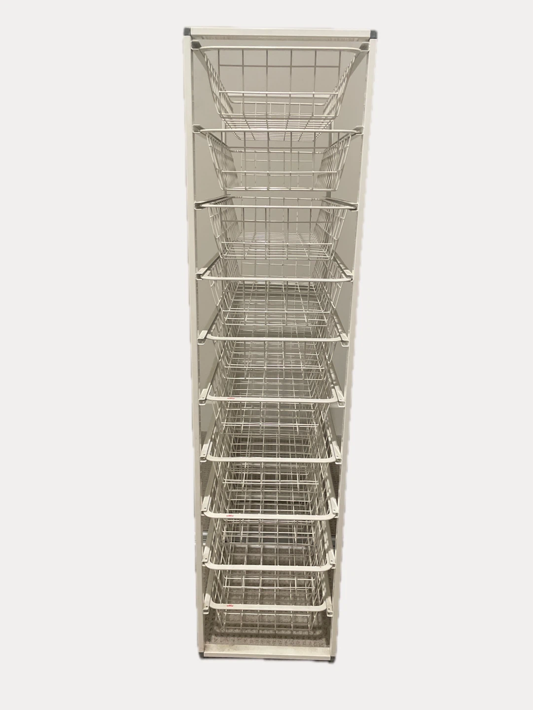 White Metal Wire Basket Storage Unit
