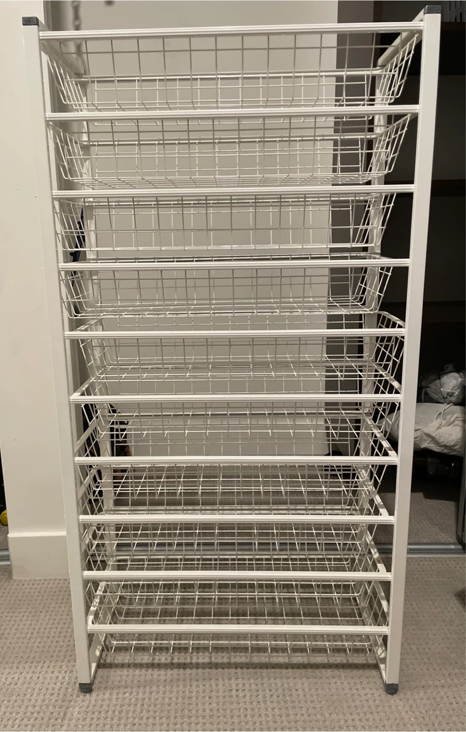 White Metal Wire Basket Storage Unit - photo 2