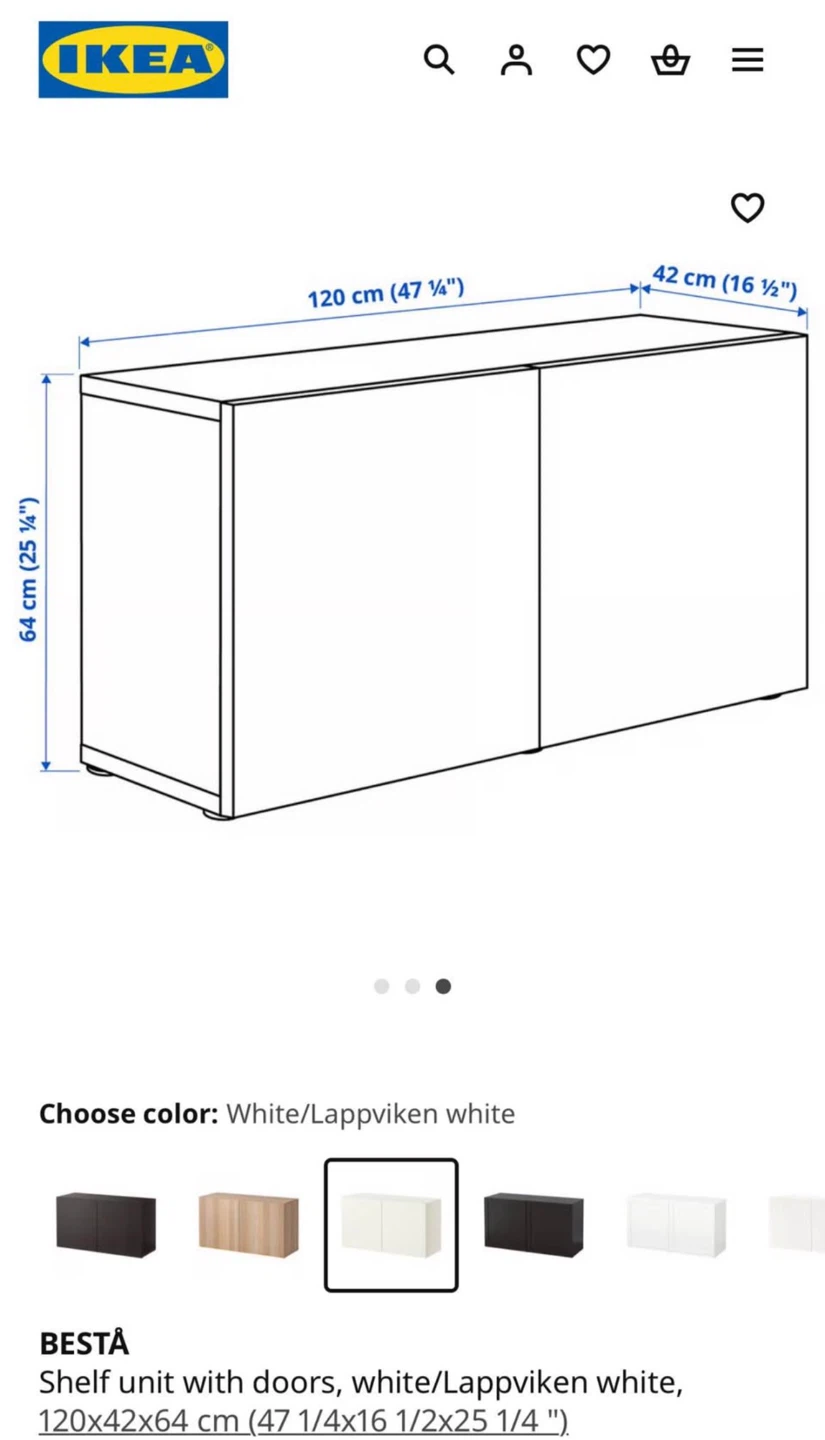 IKEA BESTÅ Shelf Unit with Doors - White/Lappviken white - photo 2