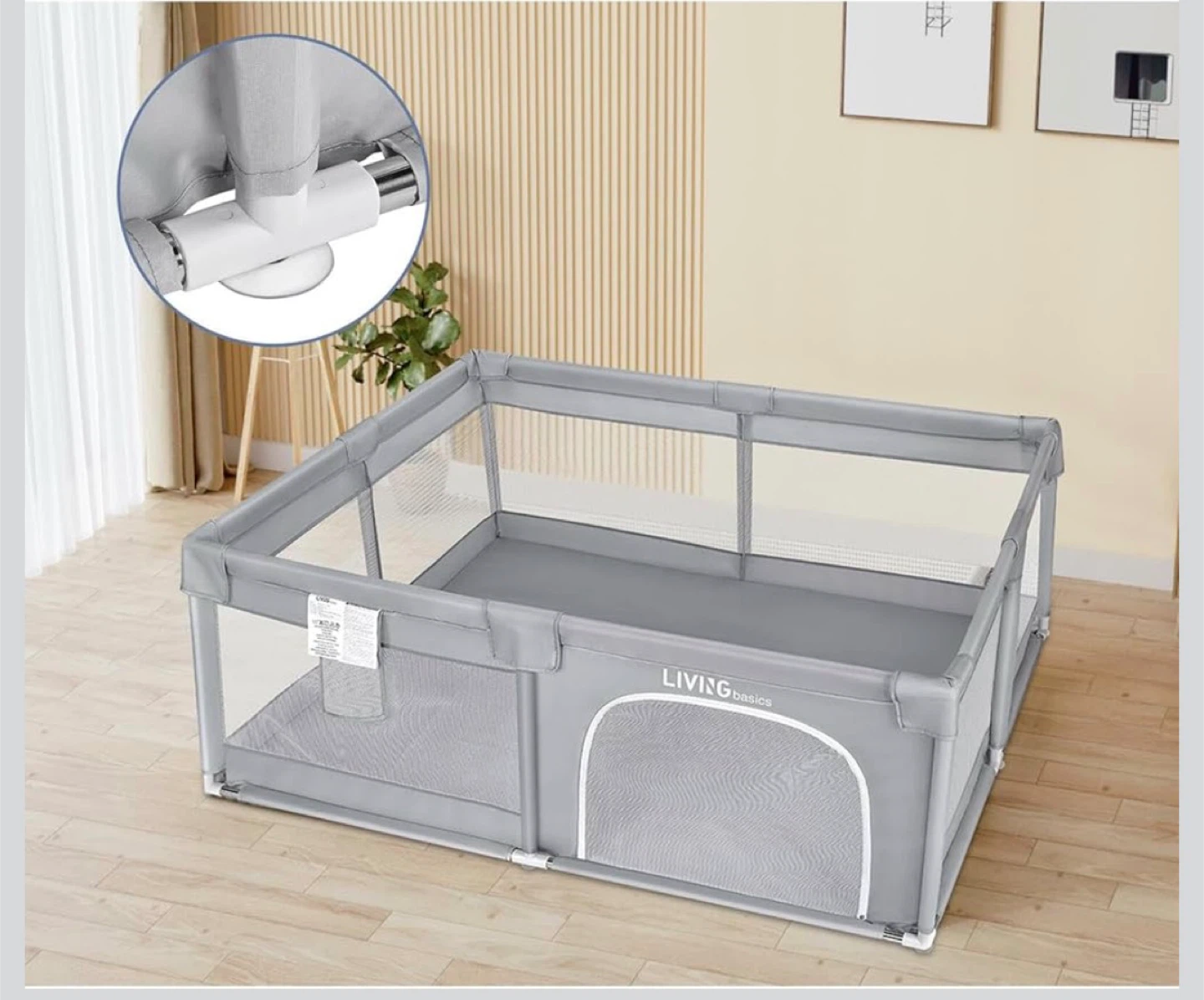 LIVING basics Grey Playpen with Bag
