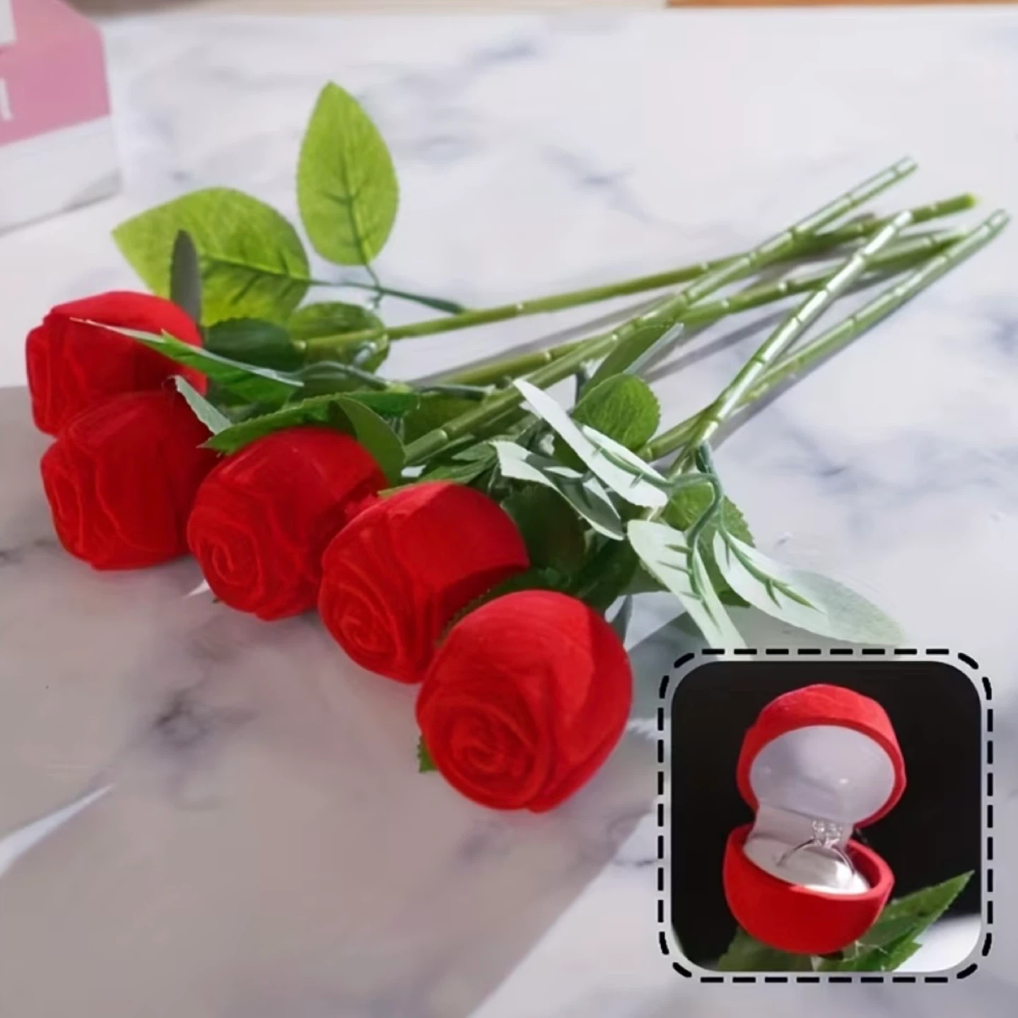 Brand New Red Rose Ring Box Holder - photo 2