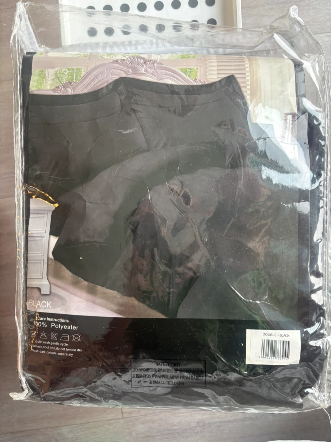 Viceroy bedding 7 Piece Satin Black Double Bedding Set - photo 2